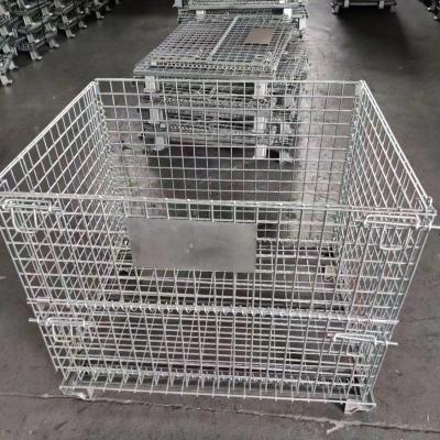 China 1000*800*840mm Steel Metal Stackable Wire Mesh Pallet Cage for sale