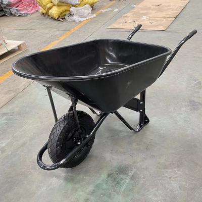 China Hot Sale Plastic Garden Construction Heavy Duty Plastic Wheelbarrow With Pneumatic Wheel for sale