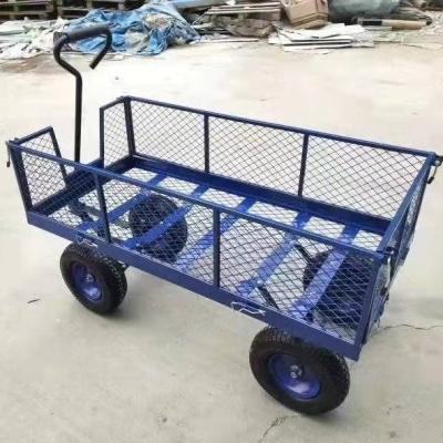 China Handheld Outdoor Folding Trolley Folding Yard Cart Heavy Duty Mesh Cart Garden Service Garden Cart for sale