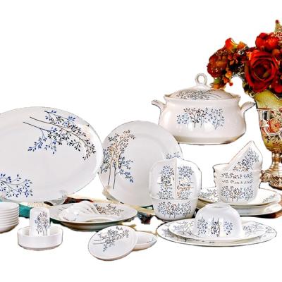 China Bone China Dinnerware Set Disposable Luxury Fine China Dinnerware Set for sale