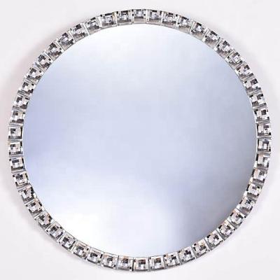 China Decorative Single Row 50cm Jeweled Round Mirror for sale