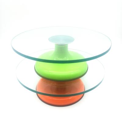 China Disposable Cake Decorating Glass Cake Turntable Rotating Stand With Non Slippery for sale