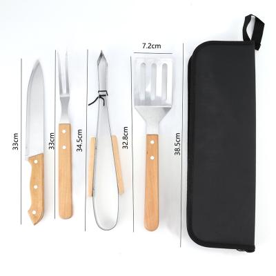 China BBQ KITCHENCARE Set BBQ Grilling Utensil Grill Accessories Grill Tool Kit BBQ Tool Kit with Wooden Handle for sale