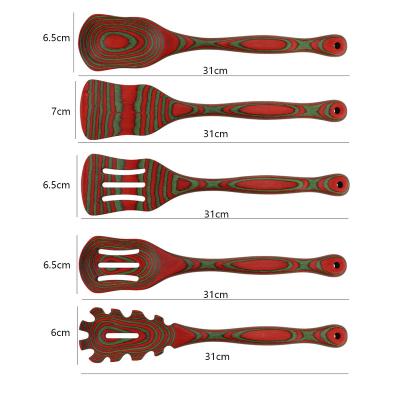 China KITCHENCARE Sustainable Pakka Wood Cookware Tool Kit OEM Kitchen Accessories 5pcs Kitchen Utensil Set for sale