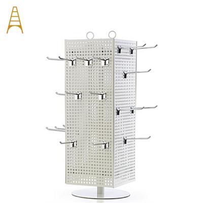 China Rotate Spinner 4 Metal Display Rack Hanging Side Peg Board With Hook AF-SR16 for sale