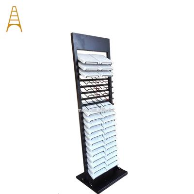 China Marble Tile Display Rack Customized Quartz Metal Granite Stone Tile Display Rack for sale