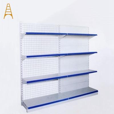 China Single Sided Supermarket Fixture Mall Metal Display Stand For Supermarket for sale