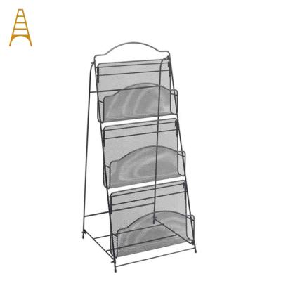 China Custom Newspaper/Magazine/Book Greeting Card Magazine Newspaper Metal Wire Display Rack For Sale for sale