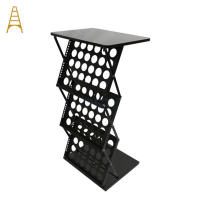 China Folding Newspaper/Magazine/Book Metal Merchandise Cartoon Display Stand Rack for sale