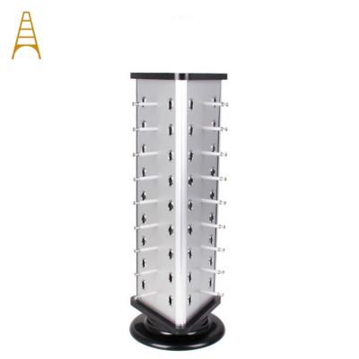 China Custom Triangle / Square / Round Rotate Floor Sunglasses Display Stand Rack Triangular for sale