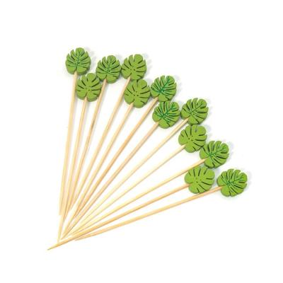 China Heat Resistance Eco - Friendly Round Sheets Cocktail Spits Bamboo Picks For Barbecue for sale