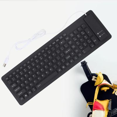 China Plug and play foldable spanish cheap rubber mini usb wired silicone rubber soft black keyboard for sale