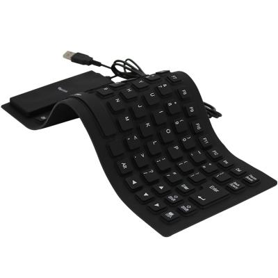 China Plug and Play Flexible French Keyboard 85 USB Wired Mini Roll Up Foldable Waterproof Digital Silicone Computer Flexible Keyboard for PC for sale