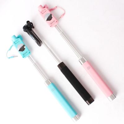 China High Quality 2021 Aluminum Alloy Wire Control Wire Rod Rod Pole Extendable Mirror Mobile Flexible Selfie Stick for sale