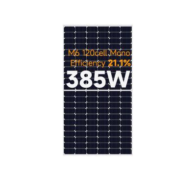 China Cheapest Factory Direct Sale TUV/CE/CEC/ISO Mono Cell Solar Panels 360w-385w Tier 1 A Grade OEM Label 166mm MBB PV Half 166mmx166mm for sale