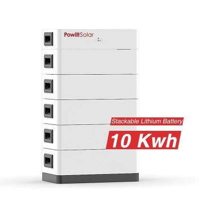 China Powitt 10KW 48v 200ah 5KW 100ah lithium battery wall mounted rack mounted stackable portable battery PWS-S10 for sale