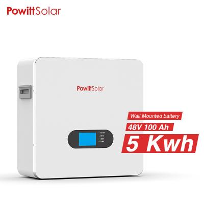 China Powitt PWS-W5 Solar Power Plant 48v 100ah 200ah 10KW 48v 200ah 5KW 100ah Stackable Portable Lithium Battery for sale