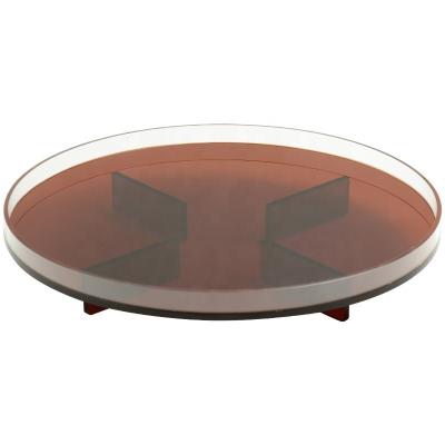 China Crystal Plexiglass Translucent Plastic Acrylic Round Lucite Food Tub Tray Display for sale