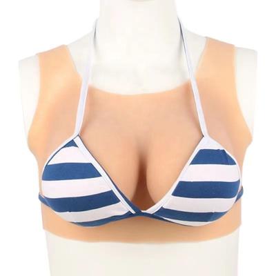 China Reusable Round Collar Silicone Bra Fake Breast Form For Crossdressers Drag Queen Transgender for sale