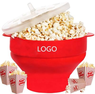 China Viable Microwave Popcorn Bucket Collapsible Silicone Bowl for sale