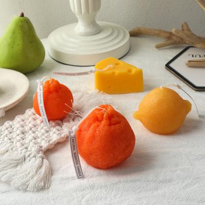 China Orange Birthdays Christmas Fruit Candles Halloween Winter Lemon Candles Gift Sets Party Scented Candles for sale