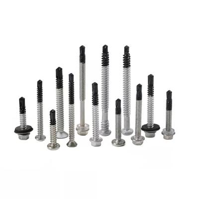 China Custom Pan 1022A+SCM435 Bimetall Roofing Screws Flang Head Ruspert Bimetallic Screw With EPDM Gasket for sale