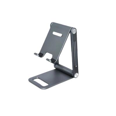 China Portable Cell Phone Stand for Desk Private Mold Sliver Aluminum Metal Phone Holder for sale