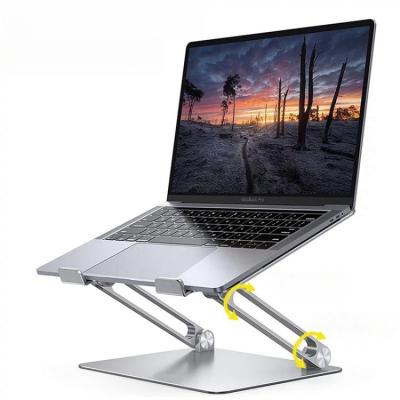 China Portable Aluminum Foldable Metal Black Height Adjustable Laptop Stand Adjustable Computer Foldable Laptop Stand Desk for sale