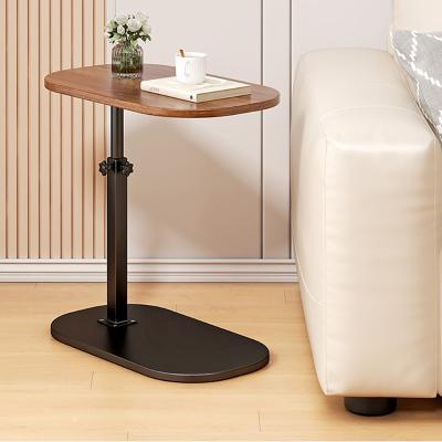 China Adjustable Height Coffee Table for Living Room Bedroom Simple Small Corner Bedside Table Home Furniture C Shaped End Table for sale