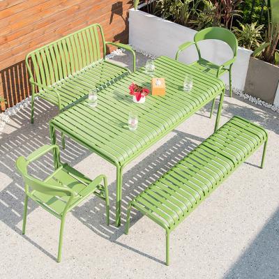 China General Outdoor Furniture Metal Dining Table Set for Modern Design Style in Garden and Restaurant Chairs for sale