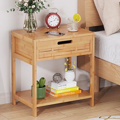 China Nightstand, Bedside Table End Living Room Sofa Side Storage Cabinet with Drawer and Shelf for sale