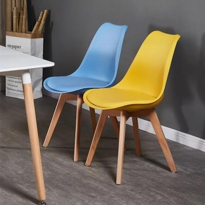 China Modern Dining Plastic Chairs Comfortable Upholstered Cushion Seat for Living Room Parties and Get-Togethers for sale