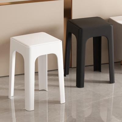 China Dining Room Plastic Stool Household Small Square Stackable Non-slip Foot Seating Chair for Living Room Classroom Mail Packing for sale