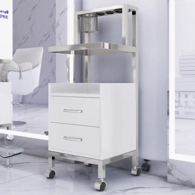 China Professional Beauty Salon Rolling Storage Cart with Portable Hairdressing Trolley and Cosmetic Drawers Organizer Cabinet for sale