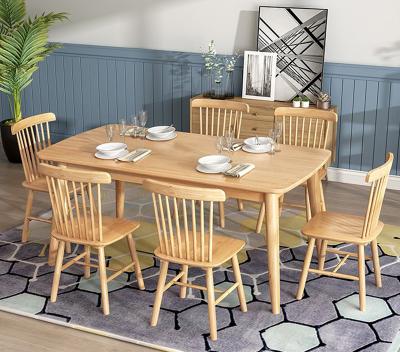 China Solid Wood Dining Table Set Living Room Furniture Wooden Dinning European Style in for sale