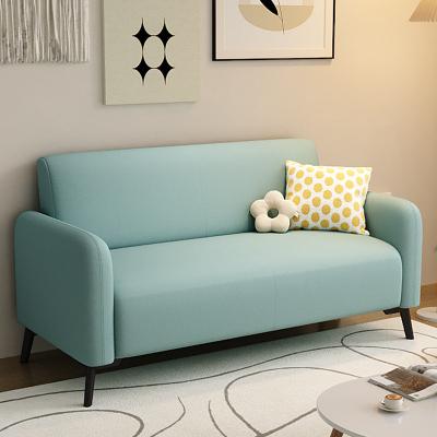 China Small Space Living Room Sofa Couch 3 Seat L-Shaped with Modern Linen Fabric Minimalist Style NO Inflatable for sale