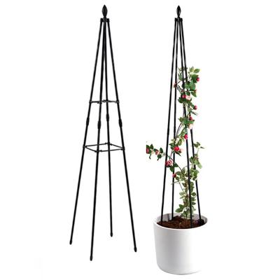 China Garden Trellis for Potted Plants Outdoor Rustproof Coated Plant Cage Tower, Metal Shelf Climbing Supporting for sale