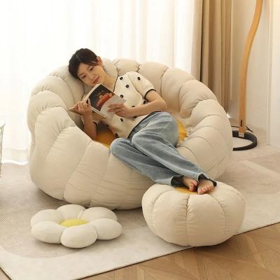 China Convertible Bean Bag Chair for Adults Comfy Lounge Loveseat Furniture 2 Seater Lazy Sofa Removable Cover Mail Packing for sale