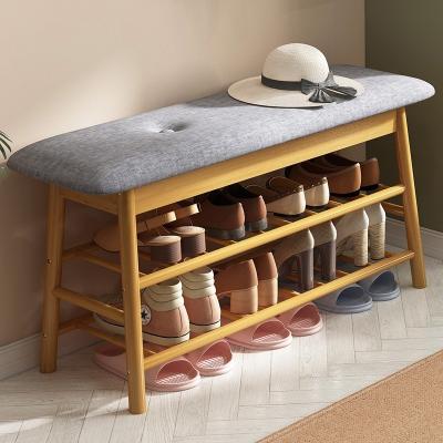 China Simplify Storage Shoe Rack Ottoman with Cushion Seating for Entryway Bedroom Closet and Hallway otomana para zapato for sale