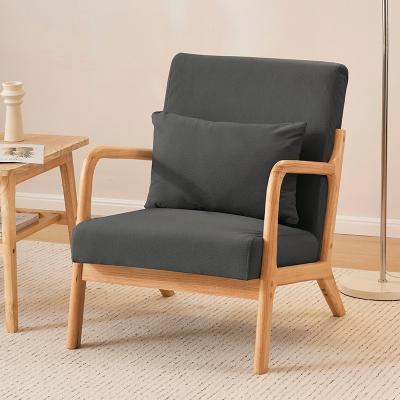 China Accent Chair for Living Room, Mid Modern Armchair, Upholstered Lounge with Pillow Small Couch Sofa in Apartment for sale