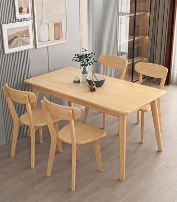 China Adjustable Oak 5 Piece Room Furniture Set Contains a Rectangle Kitchen Table and 4 Dining Chairs for sale