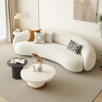 China Style Sofa Boucle Simple Modern Fabric Living Room Home Small Apartment Beauty Salon Reception Curved for sale