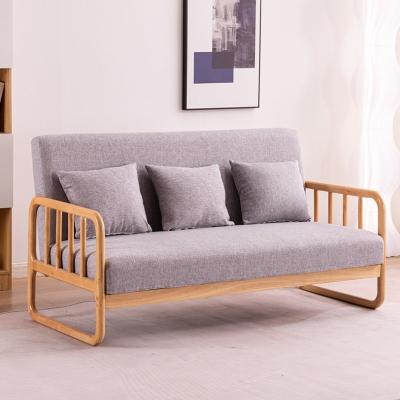 China Japanese-style Sofa Solid Wood Small Apartment Simple Rental Room Dedicated Nordic Living Clothing Store Beauty Salon Recep for sale