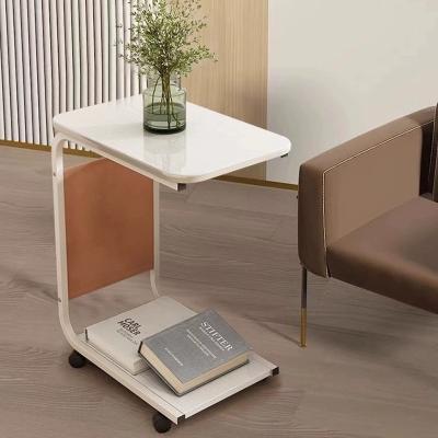 China Dining Room Movable Coffee Side Table with Wheels Living Room Bedroom Snack Bedside Mini Laptop for sale