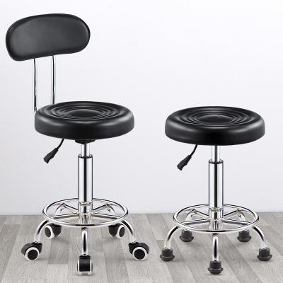 China Beauty Stool Lift Bar Rotating Chair Manicure Barbershop Hotel Home Round Black/Red/Brown Salon Hair Makeup Pulley for sale