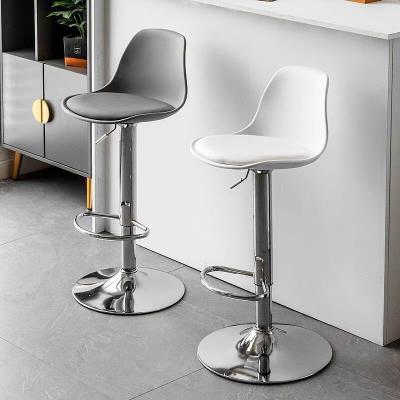 China Kitchen Counter Adjustable Height Barstool with Backseat Steel Base Chair Bar Furniture for sale