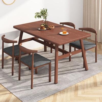 China Recycled pine Dinning Table Set with Chairs for Family, Wooden Kitchen Room Dining in Small Apartment Solid Wood Comedor for sale