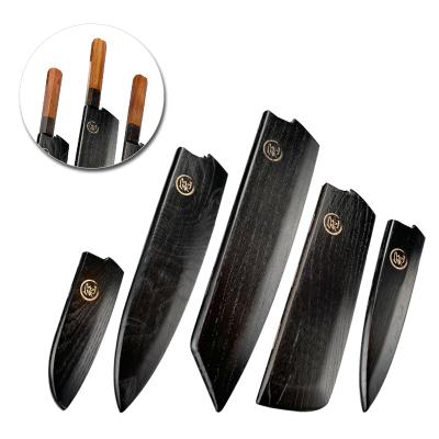 China New Kitchen Sustainable Kitchen Knives Sheath Small Japanese Gyuto Nakiri Kiritsuke Blades Protector Sheath Saya Wooden Guard With Magnetic Inside for sale