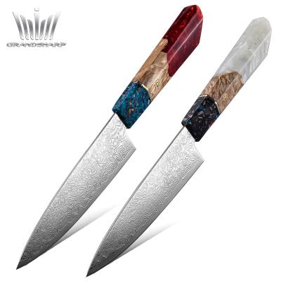 China Grandsharp Viable Serving Knife Professional Japanese VG Damascus Steel High Quality Paring Knife Cooking Tools Kitchen Cook Knife 2021 for sale