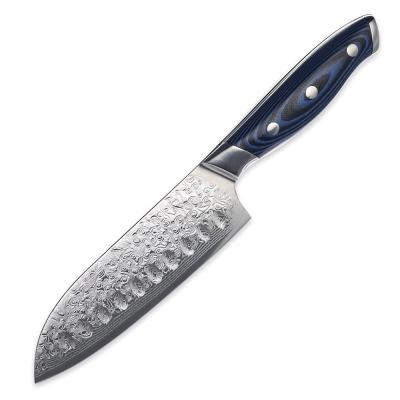 China Sustainable Damascus Kitchen Knives Chef Knife Damascus Steel 5 inch Santoku Knife vg10 Damascus Japanese Steel Cutlery Chef Tools for sale